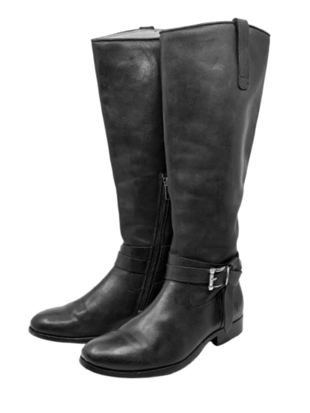 FRYE~Melissa Button Riding Boots~WOMENS BLACK LEATHER KNEE HIGH  Sz 8